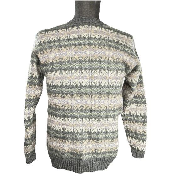 J.Crew Fair Isle Crewneck Pullover Sweater 100% Shetland Wool Men Size Small - Picture 1 of 4